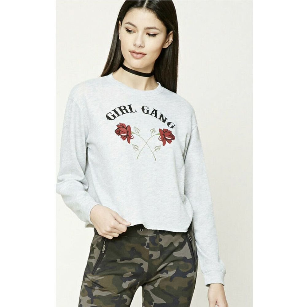 Forever 21 Sweatshirt Gray Girl Gang M